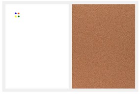 Toptabule.sk  Kombinovaná tabuľa biela v drevenom ráme + 6 farieb rámu 90x60 cm