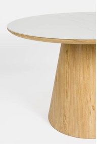 Okrúhly jedálenský stôl s doskou z kameňa ø 115 cm Almira – White Label
