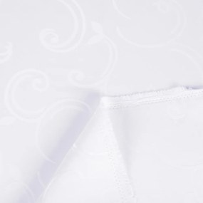 Biante Dekoračný záves TF-100 Biele ornamenty s lístkami 150x140 cm