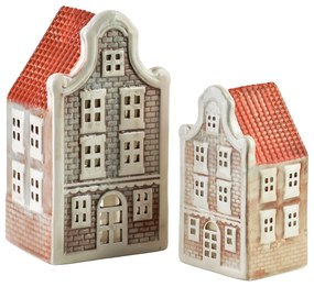 Keramický LED domeček HYTTE 12 cm hnědý