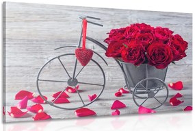 Obraz bicykel plný ruží