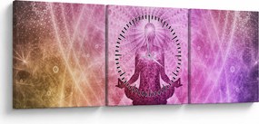 Obraz meditácie (s hodinami) (90x30 cm)