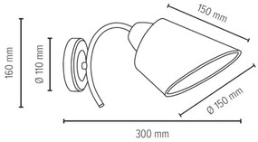 Spot-Light 8341127 - Nástenné svietidlo METTE 1xE27/40W/230V