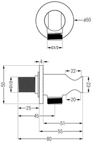 Mexen Kai DR70 podomietkový sprchový set s dažďovou sprchou 25 cm, grafitová, 77602DR7025-66