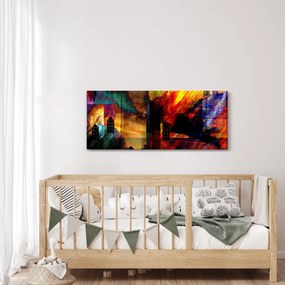 Obraz - Farebná abstrakcia mesta (120x50 cm)