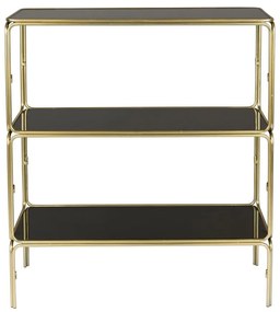 Čierna/v zlatej farbe kovová knižnica 80x89x35 cm Liah – White Label