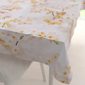 Biante Teflónový obdĺžnikový obrus TF-045 Orchidey na béžovom 140x180 cm