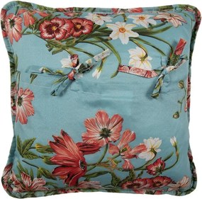 Modrá obliečka na vankúš s kvetinovým motívom Flowery - 40*40 cm
