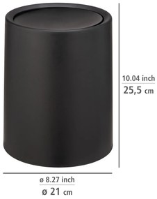 Wenko Atri 6 l odpadkový kôš s výklopným vekom,čierny