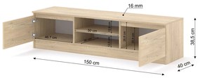 TV skrinka/stolík Maya 150 (dub cremona). Akcia -21%. Vlastná spoľahlivá doprava až k Vám domov. 1124949