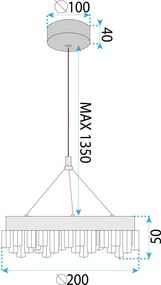 Toolight Toolight, závesné LED svietidlo 20cm, 12W, 3000K, LHJ097-CP, ružové zlato, OSW-60042