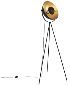 Stojaca lampa čierna so zlatom 42 cm nastaviteľný trojnohý stojan - Magnax