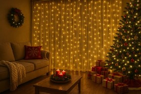 LED svetelný záves STAR RAIN 3x3 m, teplá biela