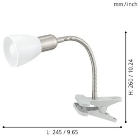 Eglo 92932 - LED lampa s klipom DAKAR 3 1xE14/4W/230V