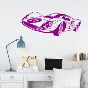 Veselá Stena Samolepka Pretekársky automobil Farba: fialová, Veľkosť: 60 x 22 cm