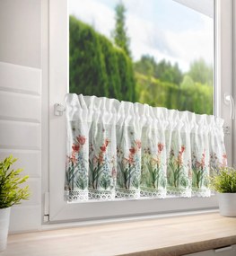 EUROFIRANY KRÁTKA ZÁCLONA NA PÁSKE NEMEZJA 150X30 CM KVETY