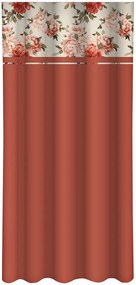 Elegantný oranžový záves s potlačou farebných kvetov Šírka: 160 cm | Dĺžka: 250 cm