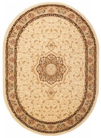 Kusový koberec klasický vzor 2 béžový ovál 70x140cm