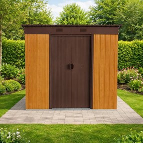 Záhradný domček BestBerg ZD-67RWB / 4,3 m² / 197 × 217 × 202 cm / dekor dreva/hnedá