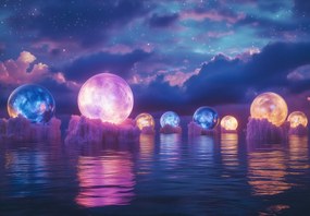 Fototapeta - Planéty na vode (147x102 cm)
