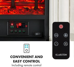 Klarstein Etna Pozzolana, elektrický krb, 1800 W, týždenný časovač, diaľkové ovládanie, biely