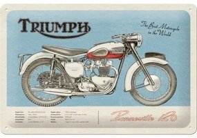 Plechová ceduľa Triumph Bonneville, (20 x 30 cm)