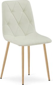 Set dvoch jedálenských stoličiek LIBRA béžové / hnedé nohy (2 ks)