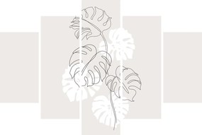 Obraz - Line art monstera N⁰3 (150x105 cm)