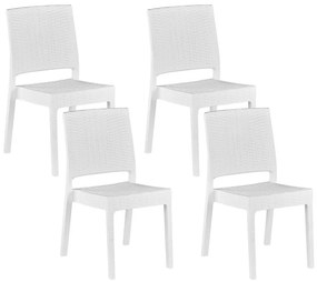 Sada 4 záhradných stoličiek biela FOSSANO Beliani