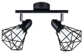 Bodové svietidlo Artemis, 2x čierne drôtené tienidlo, (môžnosť polohovania)