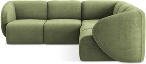 Zelená ženilková rohová pohovka Lani – Makamii