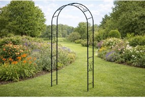 Kovový zahradní květinový oblouk BestBerg BBFA-20DA / 104 × 240 cm / černá