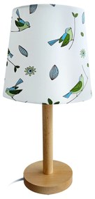 Béžová stolná lampa so vzorom vtákov QENNY TYP 7