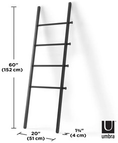Čierny dekoratívny rebrík z topoľového dreva Leana - Umbra