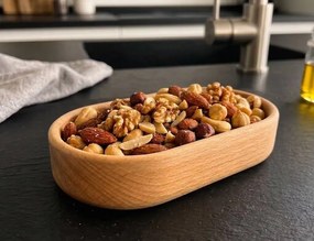 AMADEA Drevená miska ovál, masívne drevo, rozmer 22x12x4, 5 cm