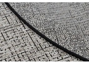 Okrúhly koberec SIZAL FLOORLUX 20401 Rám strieborná, čierna Veľkosť: kruh 120 cm