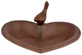 Napájadlo pre vtáky Love, 8x17 cm, liatina, hnedá