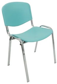 Konferenčná plastová stolička ISO CHROM Svetlo modrá