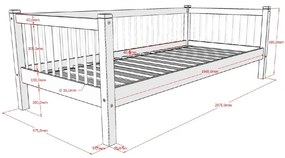Biela detská posteľ z bukového dreva 90x200 cm Forrest – Vipack