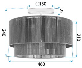 Toolight Toolight, závesné svietidlo 46cm, 1xE27, APP1838-1F, hnedá, OSW-01669