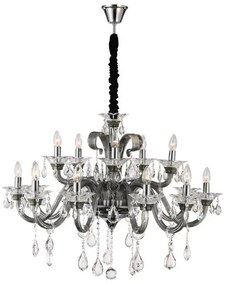 Globo 64104-15 - Krištáľový luster na reťazi DUNJA 15xE14/40W/230V