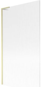 Mexen Next L, 1-krídlová vaňová zástena 100 x 150 cm, 6mm sklo s rebrovým vzorom, zlatý matný profil, 895-100-000-03-09-55