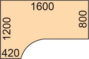 Rohový kancelársky písací stôl PRIMO GRAY, 160x120 cm, ľavý, sivá/wenge