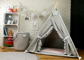 Detský stan TEEPEE (TÍPÍ) LUXURY s doplnkami - RUŽOVÁ ZOO