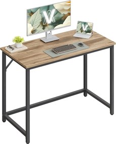 Písací stôl Kancelársky stôl 100 x 50 x 76 cm, ťavia hnedá, čierna farba