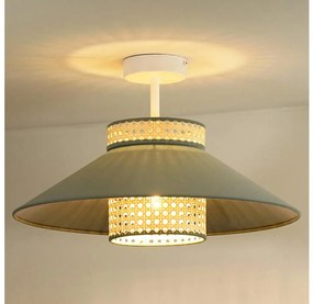 Duolla - Prisadený luster RIO RATTAN 1xE27/15W/230V pr. 45 cm zelená/ratan