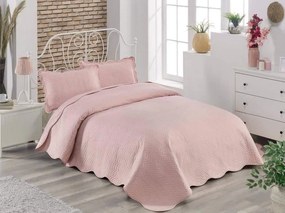 Prehoz bavlnený Deluxe jednofarebný Svetlo ružový - 140x220cm + 1ks 50x70cm