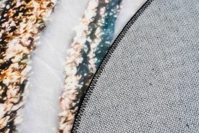 Protišmykový koberec NOVO mramor / zelený / zlatý kruh