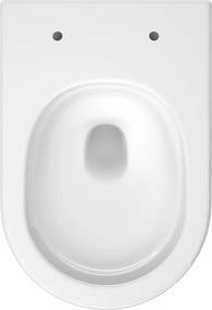 Cersanit Remo, závesná WC misa so sedadlom, vírivé splachovanie, biela lesklá, S4035-001