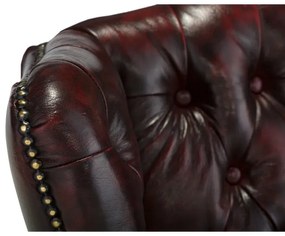 furniture-nabytek.cz - Masívne kreslo Chesterfield Kingsfield z pravej kože, hnedé – 89×79×104 cm